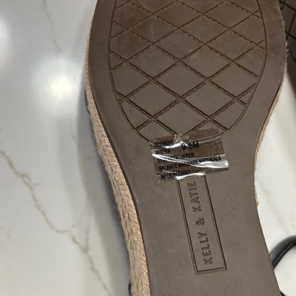 Kelly & Katie Black Espadrille Wedges